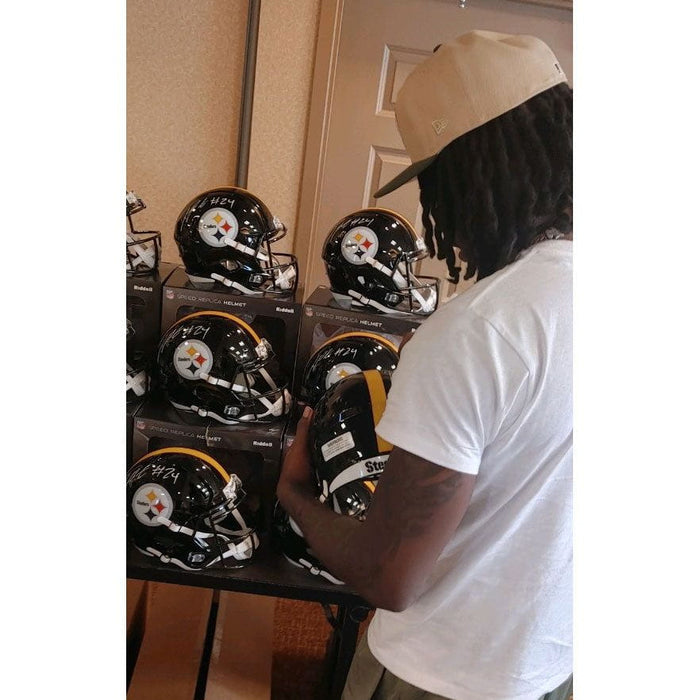 custom steelers motorcycle helmet Joey Porter Jr. Signed Pittsburgh Steelers Full Size Speed Replica Hel — TSEShop