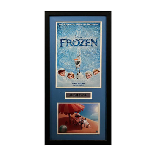 Josh Gad Signed Olaf on the Beach 8x10 with 11X17 Frozen Movie Poster - Professionally Framed