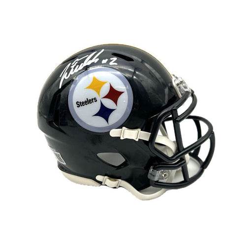 Justin Fields Signed Pittsburgh Steelers Black Speed Mini Helmet