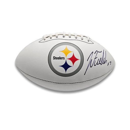 Justin Fields Signed Pittsburgh Steelers Signature Official White Logo Football