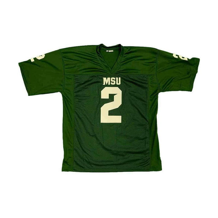 Justin Layne Unsigned Custom Green College Football Jersey