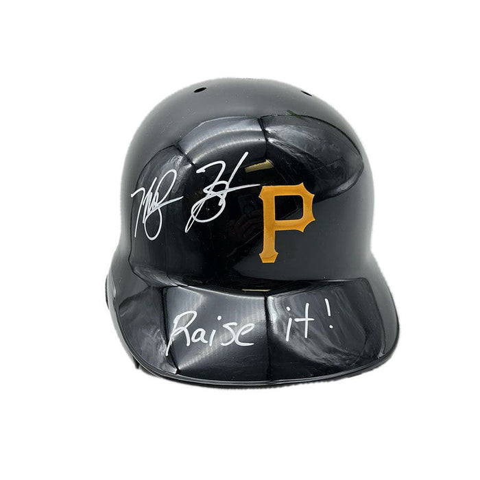 Ke'Bryan Hayes Signed Pittsburgh Pirates MLB Replica FS Helmet with "Raise It"