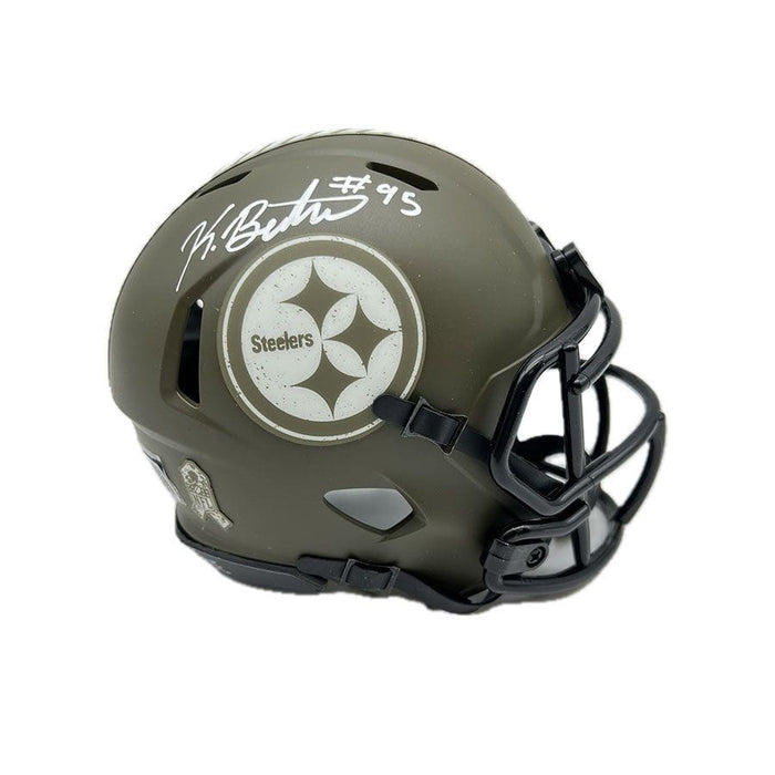 Keeanu Benton Signed Pittsburgh Steelers Salute to Service Mini Helmet