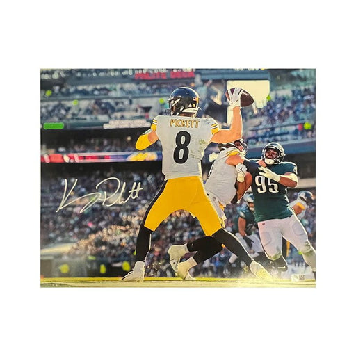 Kenny Pickett Signed About to Throw in White 16x20 Photo