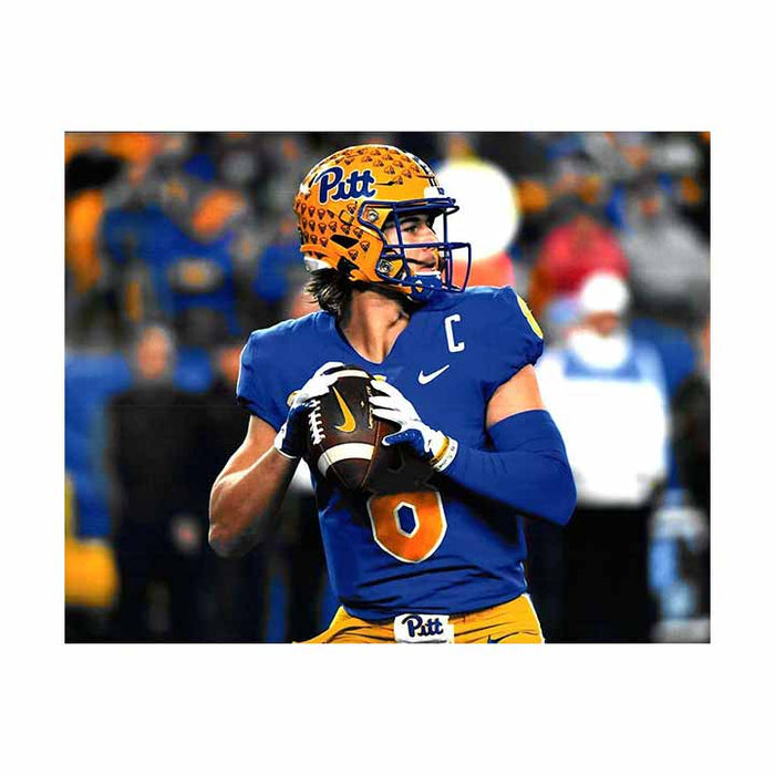Kenny Pickett Unsigned Ready to Throw in Blue 8x10 Photo