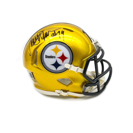 Larry Brown Signed Pittsburgh Steelers Flash Mini Helmet - DAMAGED