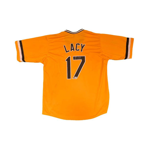 Lee lacy Signed Custom Gold Pullover Baseball Jersey with "79 WS Champs"