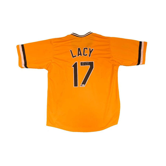 Lee lacy Signed Custom Gold Pullover Baseball Jersey with "79 WS Champs"