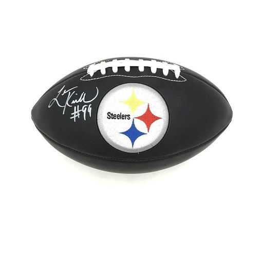 Levon Kirkland Autographed Pittsburgh Steelers Black Logo Football - DAMAGED