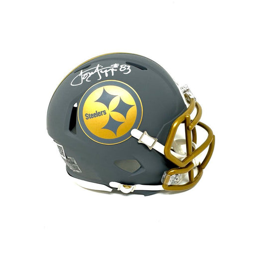 Louis Lipps Signed Pittsburgh Steelers SLATE Mini Helmet