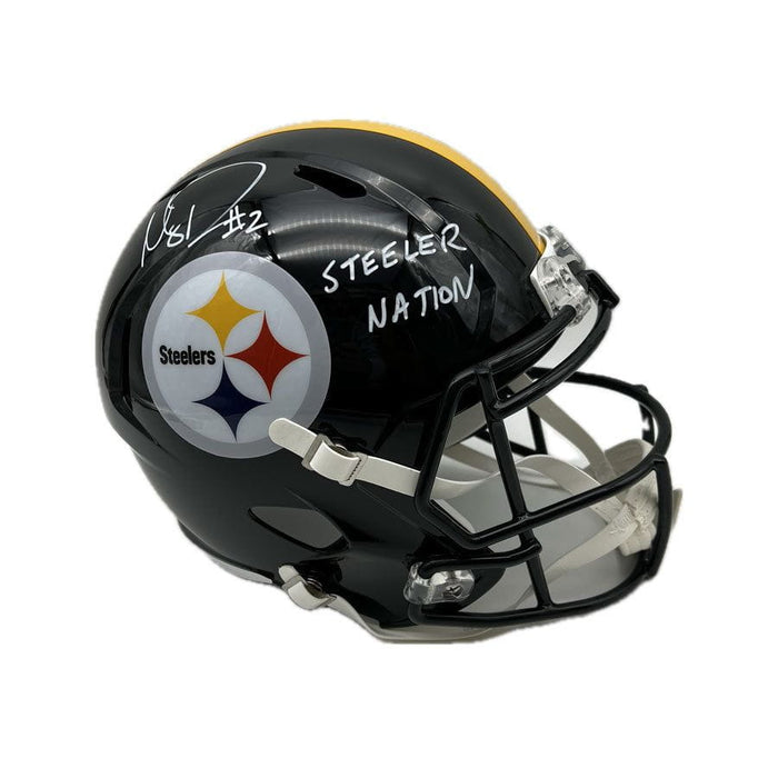 Mason Rudolph Signed Pittsburgh Steelers Full Size Speed Helmet with "Steeler Nation"
