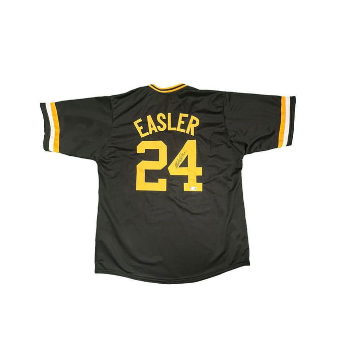 Mike Easler Signed Black Baseball Jersey