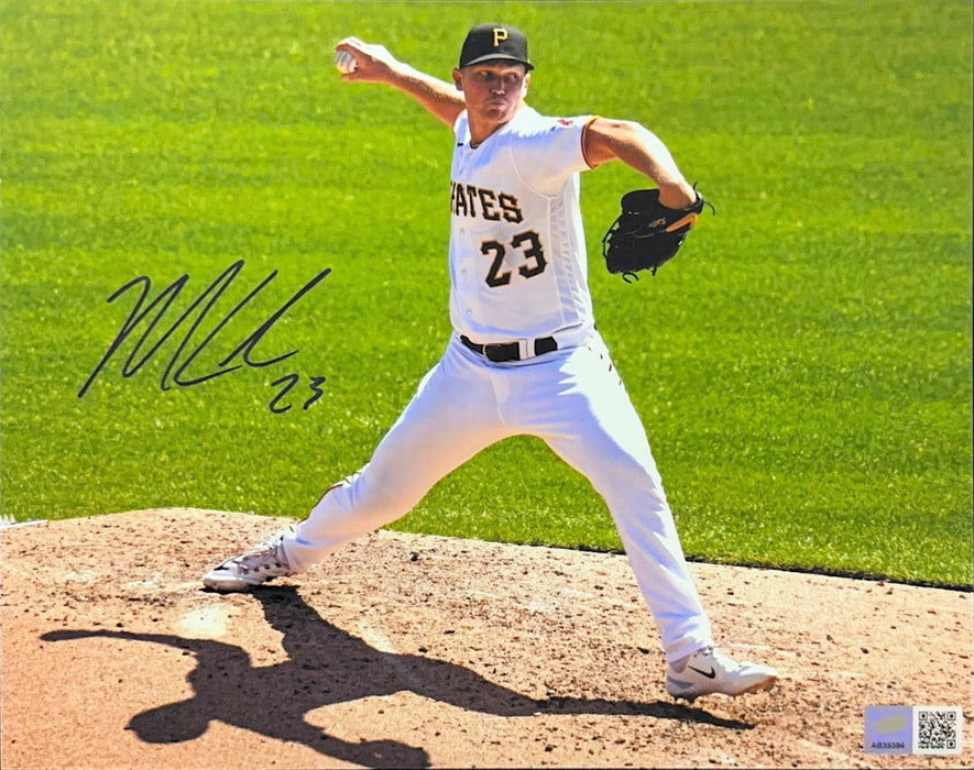 Mitch Keller Signed Pitching in White 8X10 Photo