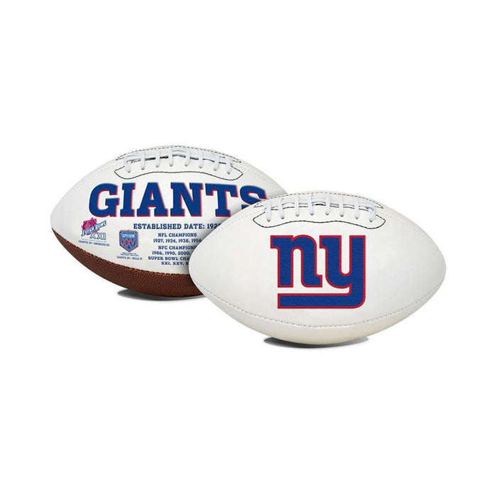 New York Giants Unsigned White Logo Football