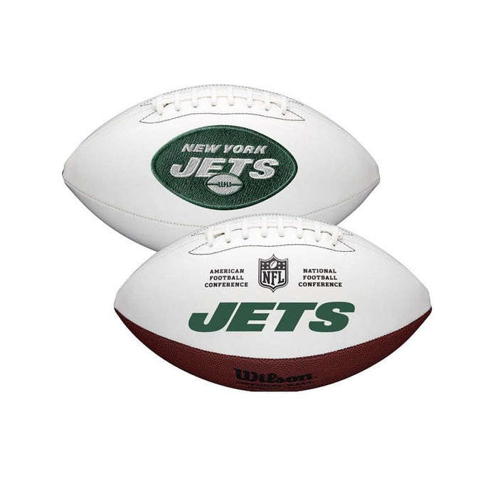 New York Jets Unsigned White Logo Football