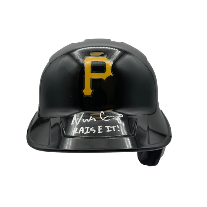 Nick Gonzales Signed Pittsburgh Pirates Full Size Replica Batting Helmet with "Raise It"