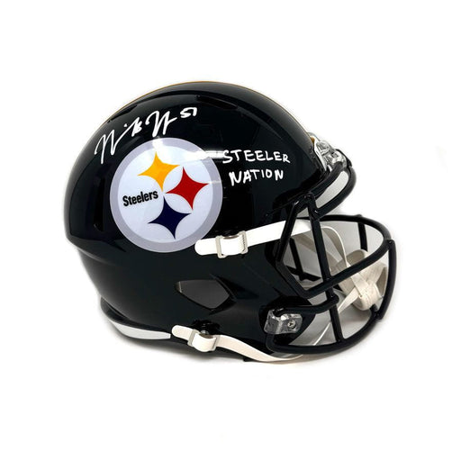 Nick Herbig Signed Pittsburgh Steelers Black Full Size Replica Speed Helmet with Steeler Nation