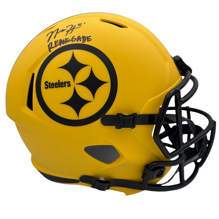 Nick Herbig Signed Pittsburgh Steelers Full Size RAVE Speed Replica Helmet with Renegade