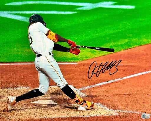 Oneil Cruz Signed Swinging in White Back View 16x20 Photo