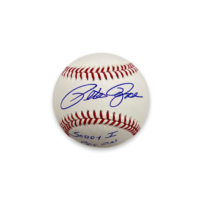 Pete Rose Autographed Mlb Baseball With 'Sorry I Bet On Baseball' Inscription