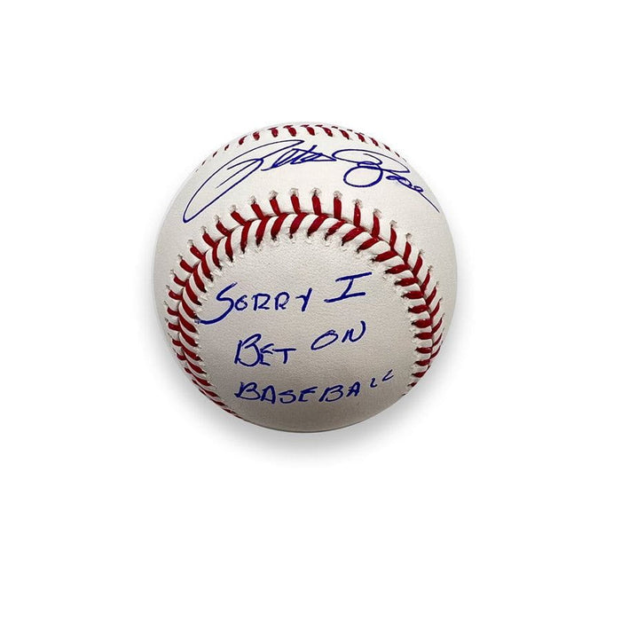 Pete Rose Autographed Mlb Baseball With 'Sorry I Bet On Baseball' Inscription