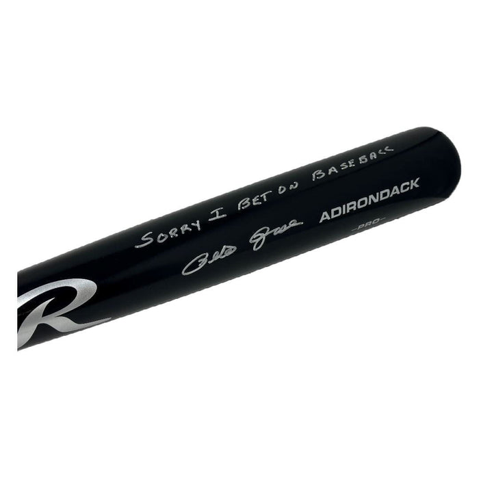 Pete Rose Signed Black Baseball Bat with "I'm Sorry I Bet on Baseball"