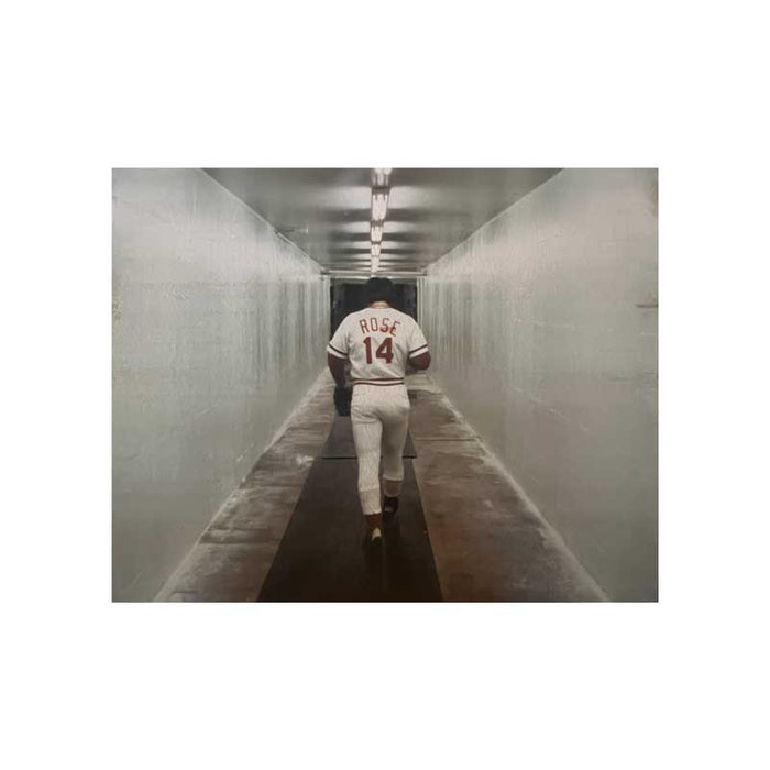 Pete Rose Unsigned Walking Down Tunnel 16x20 Photo