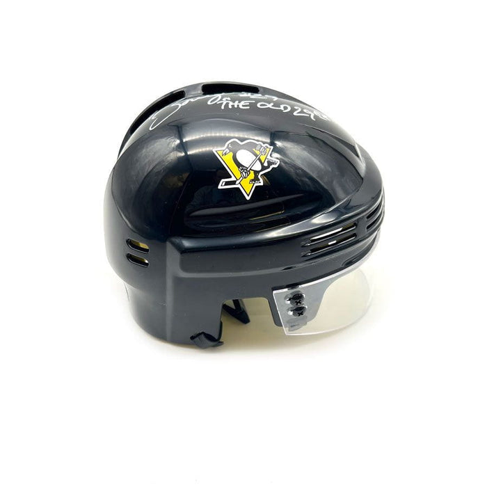 Phil Bourque Autographed Pittsburgh Penguins Black Mini Helmet with "Old 29er"