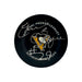 Phil Bourque Signed Pittsburgh Penguins Official Game Puck