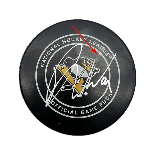 Phil Kessel Autographed Pittsburgh Penguins Game Model Puck (Damaged #2)
