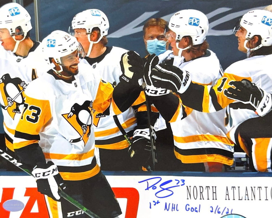 Pierre-Olivier Joseph Signed Fist Bump 8X10 Photo With 1st NHL Goal 2/6/21