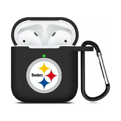 Pittsburgh Steelers Black Silicone Apple AirPods Case Cover