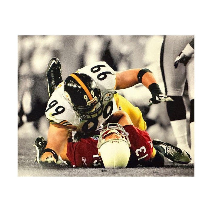 Pre-Sale: Brett Keisel Signed Spotlight Tackling Warner 8x10 Photo