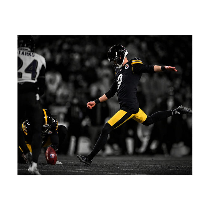 Pre-Sale: Chris Boswell Signed Spotlight Field Goal vs Ravens Photo