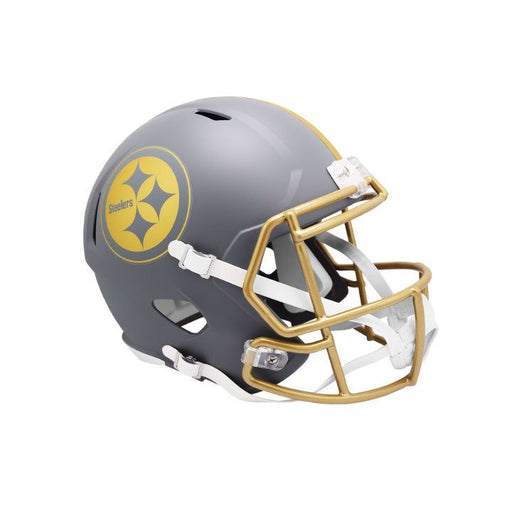 Pre-Sale: Dermontti Dawson Signed Pittsburgh Steelers Replica SLATE Full Size Helmet with Free HOF 12 Inscription