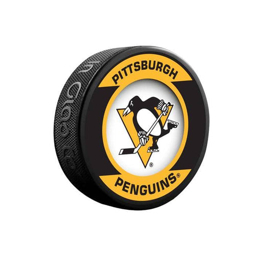 Pre-Sale: Greg Malone Signed Pittsburgh Penguins Retro Souvenir Collector Hockey Puck