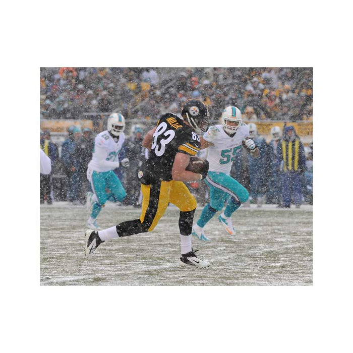 Pre-Sale: Heath Miller Signed Running in Snow Vs. Dolphins Photo