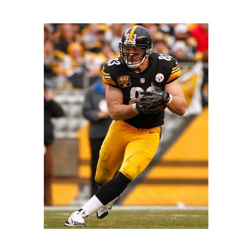 Pre-Sale: Heath Miller Signed Running with Ball in Black (SB IX Patch) Photo