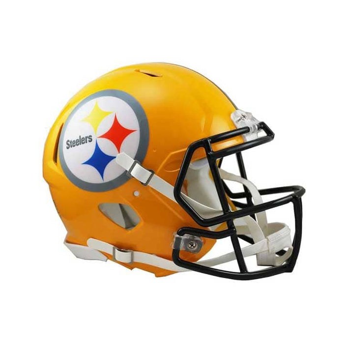 Pre-Sale: Justin Fields Signed Pittsburgh Steelers 75th Anniversary Speed Replica Full Size Helmet