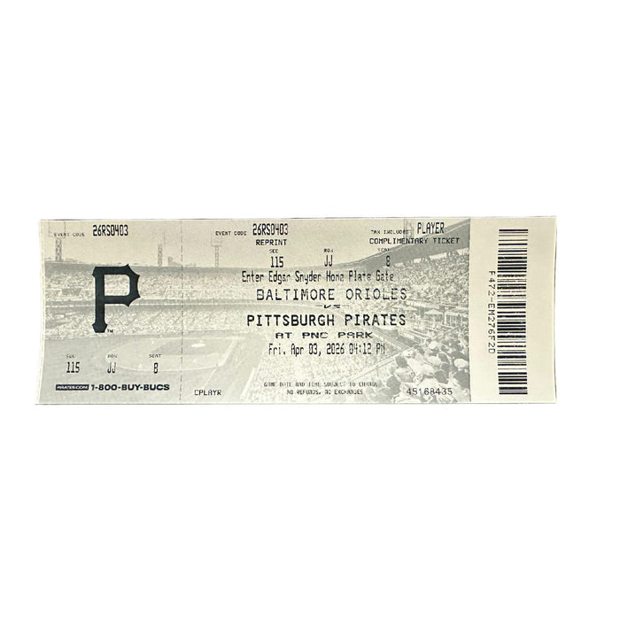 Pre-Sale: Konnor Griffin Signed Official Box Office Reprint MLB Debut Ticket