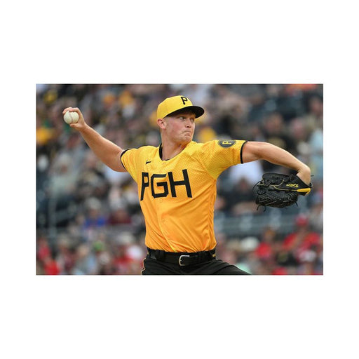 Pre-Sale: Mitch Keller Signed Pitching in Gold Photo