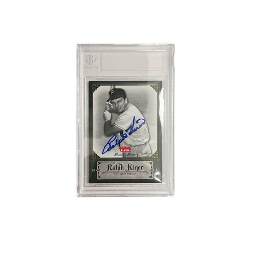 Ralph Kiner Signed Fleer Greats of the Game Player Card Slabbed by Beckett