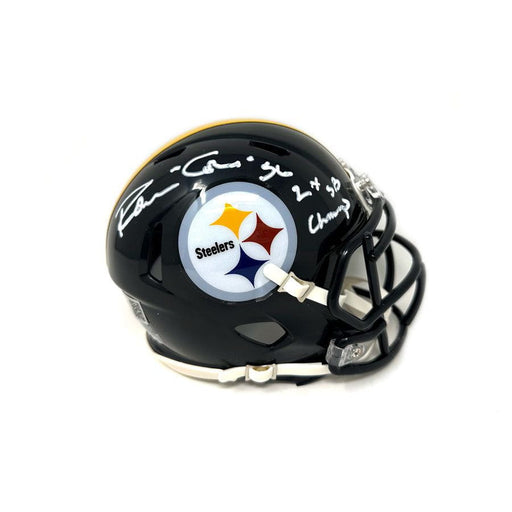 Robin Cole Signed Pittsburgh Steelers Speed Mini Helmet with "2X SB Champs"