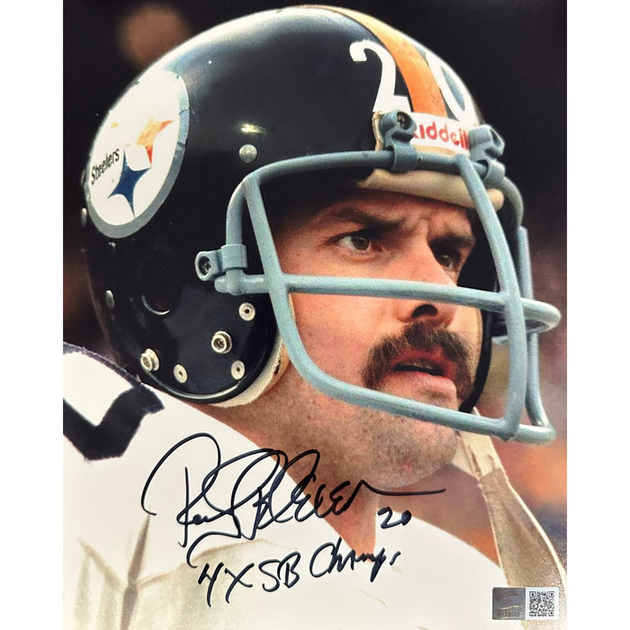 Rocky Bleier Signed Close-Up 8x10 Photo with "4X SB Champs"