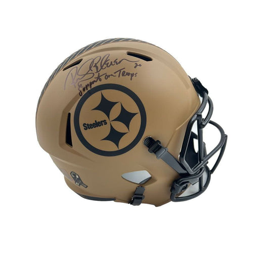 Rocky Bleier Signed Pittsburgh Steelers 2023 Salute to Service Full Size Replica Helmet with "Support Our Troops"