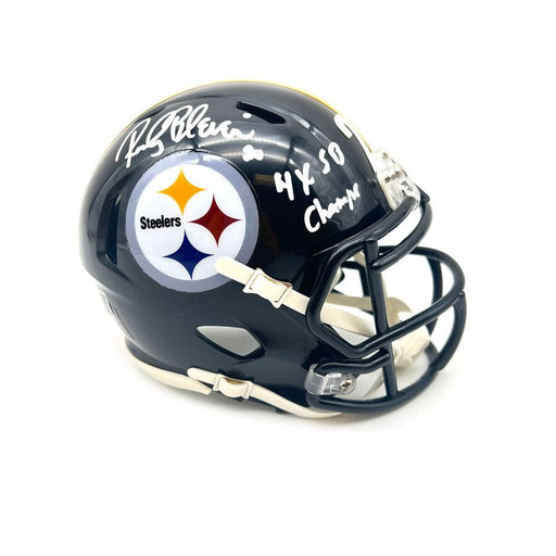 Rocky Bleier Signed Pittsburgh Steelers Black Speed Mini Helmet with "4X SB Champs"