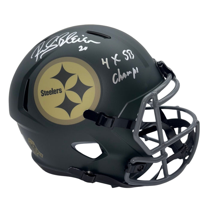 Rocky Bleier Signed Pittsburgh Steelers Full Size 2025 Salute to Service Speed Replica Helmet with 4X SB Champs