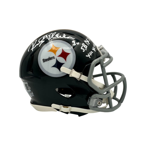 Rocky Bleier Signed Pittsburgh Steelers Throwback Speed Mini Helmet with "SB IX X XIII XIV"