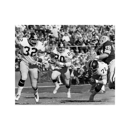Rocky Bleier with Franco Harris Leading the Way Unsigned 16X20 Photo