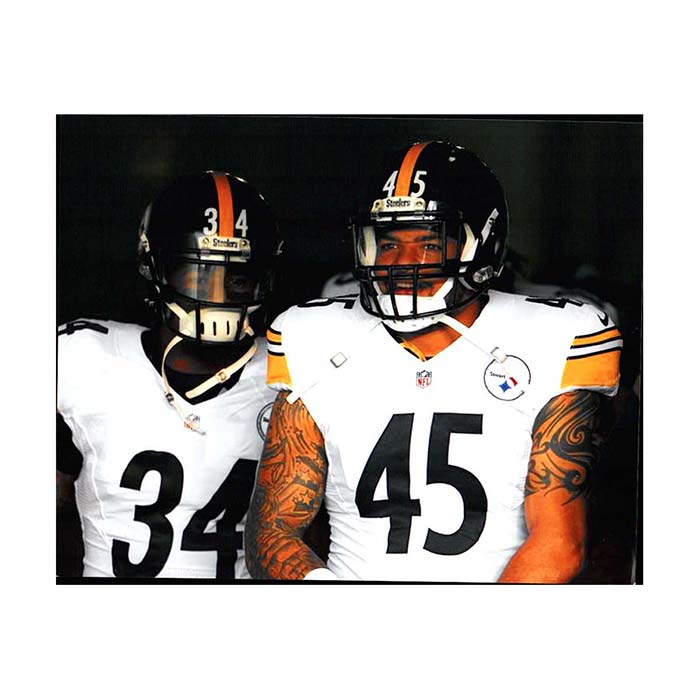 Roosevelt Nix And De'Angelo Williams In Tunnel In White Unsigned 8x10 Photo